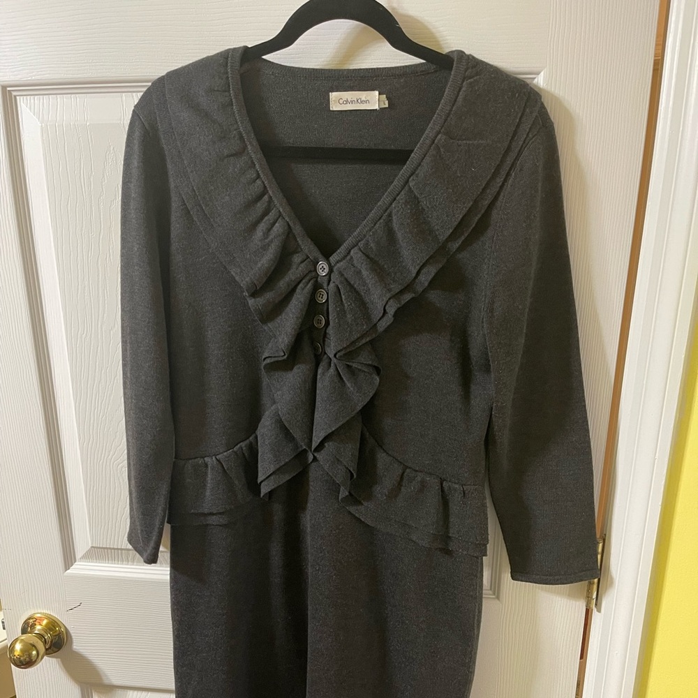 Calvin Klein sweater dress‎ grey size large